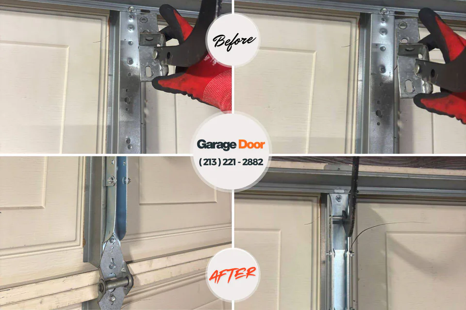 Before and after: garage door repair 27360
